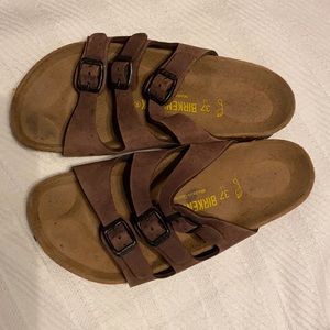 Birkenstock 3 strap brown sandle sz 37